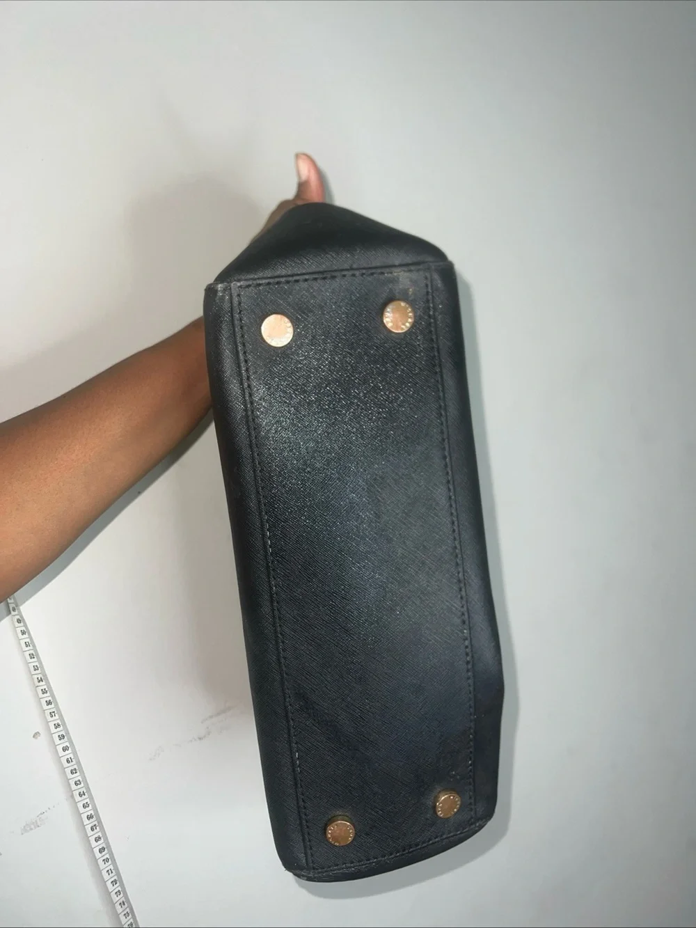 Michael Kors Black Saffiano Satchel with Gold Hardware